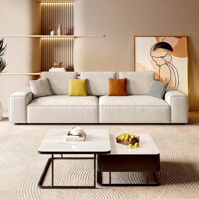 Customizable Modern Simple Leave-in Cloth Small Apartment Home Living Room Minimal Tofu Block Sofa