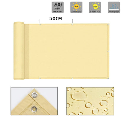 300D Waterproof Fence Sail Balcony Railing Privacy Screen Rainproof Anti-UV Terrace Wind Barrier Fabric Sunblock Shade Cloth