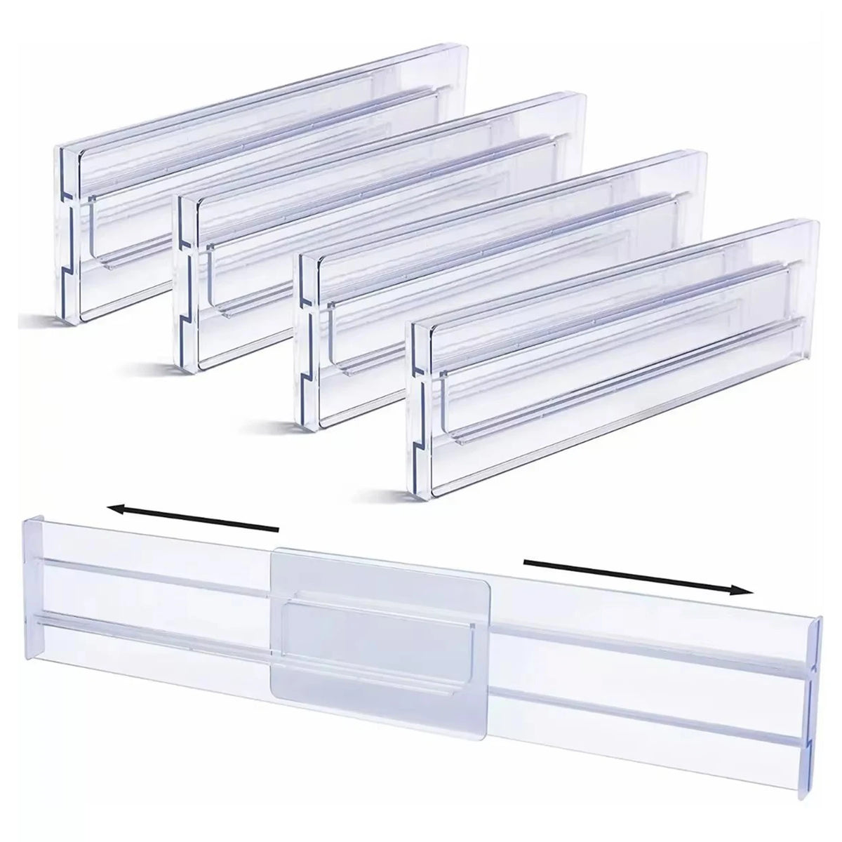1/2/4/6/8PCS Drawer Wardrobe Dividers Organizers Expandable From Kitchen Drawer Organizer, Clear Plastic Partition Plate Tools