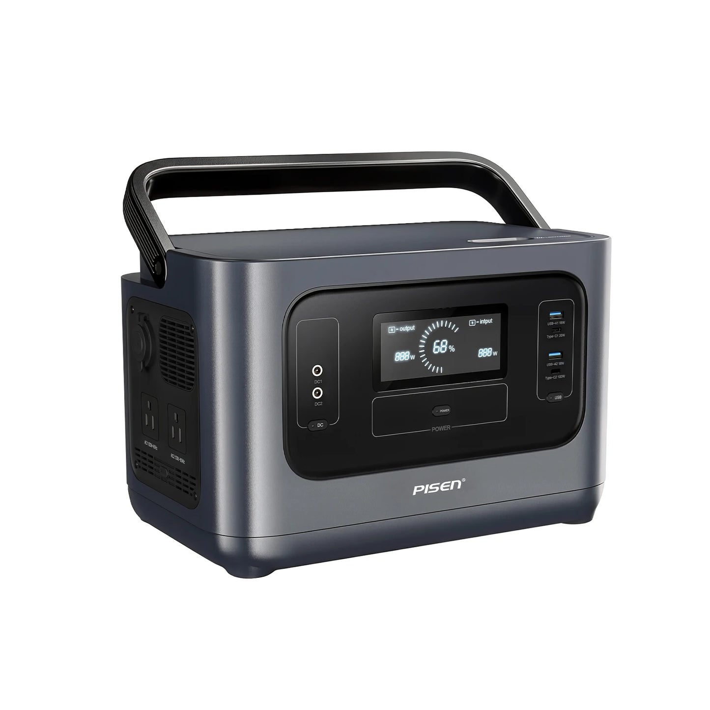 PISEN 1008Wh 1000W  (2000W Peak Power) Solar Generator LiFePO4 Battery Portable Power Station for Home Backup, Hurricane Emergency, Outdoor Camping / RV/Garden Party