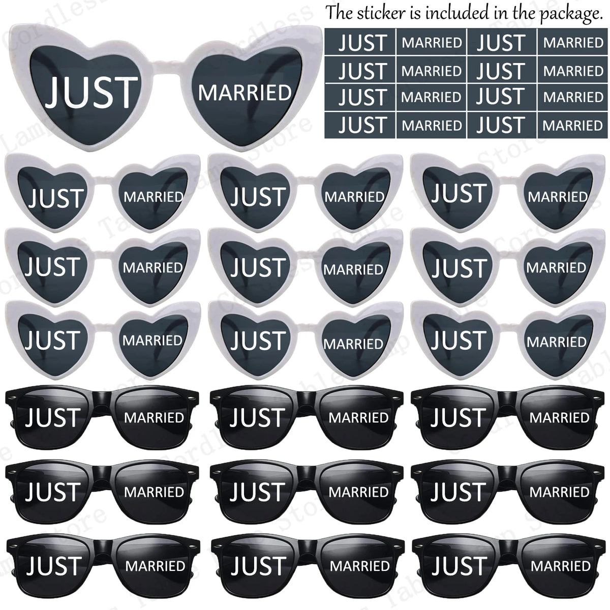 12-120 Pcs Wedding Heart Sunglasses Mr/Ms Bride Glasses Wedding Gift for Guest Bridesmaid Heart Glasses Just Married Party Favor