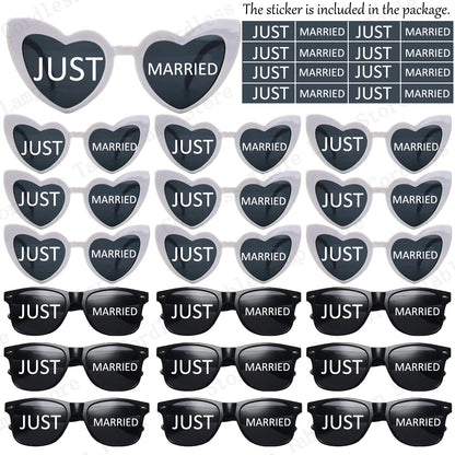 12-120 Pcs Wedding Heart Sunglasses Mr/Ms Bride Glasses Wedding Gift for Guest Bridesmaid Heart Glasses Just Married Party Favor