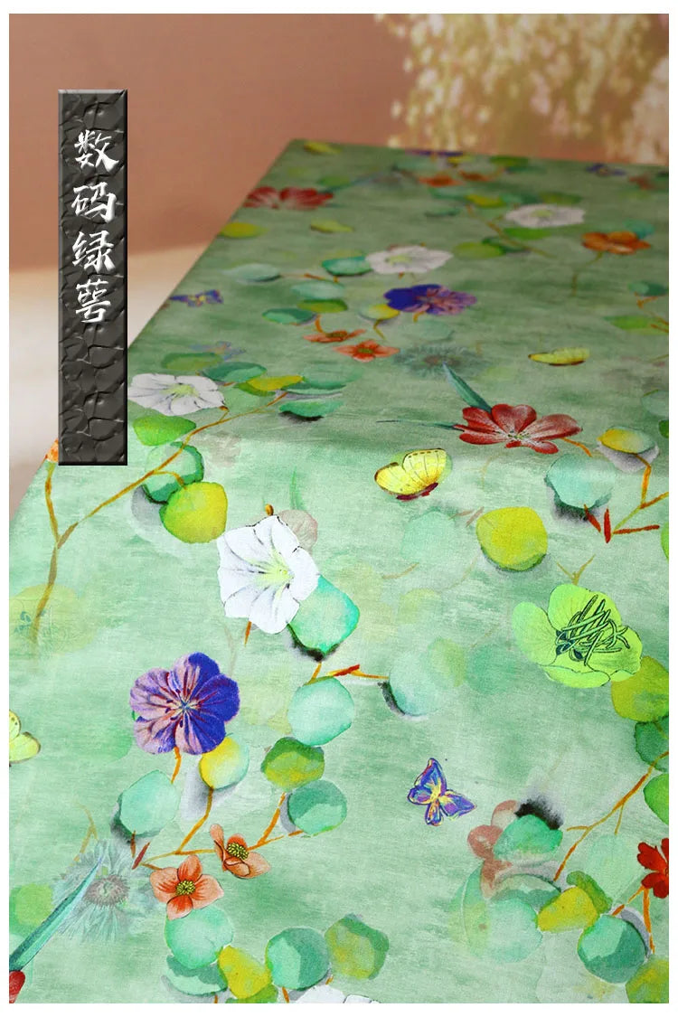 Digital Printed Rayon Fabric Summer By Meters for Women Dress Pajamas Cool Blankets Diy Sewing Soft Smooth Floral Textile Cloth