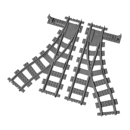 City Trains Flexible Tracks Forked Straight Curved Soft Rails Track Switch Building Block Bricks Kids DIY High-tech Creative Toy