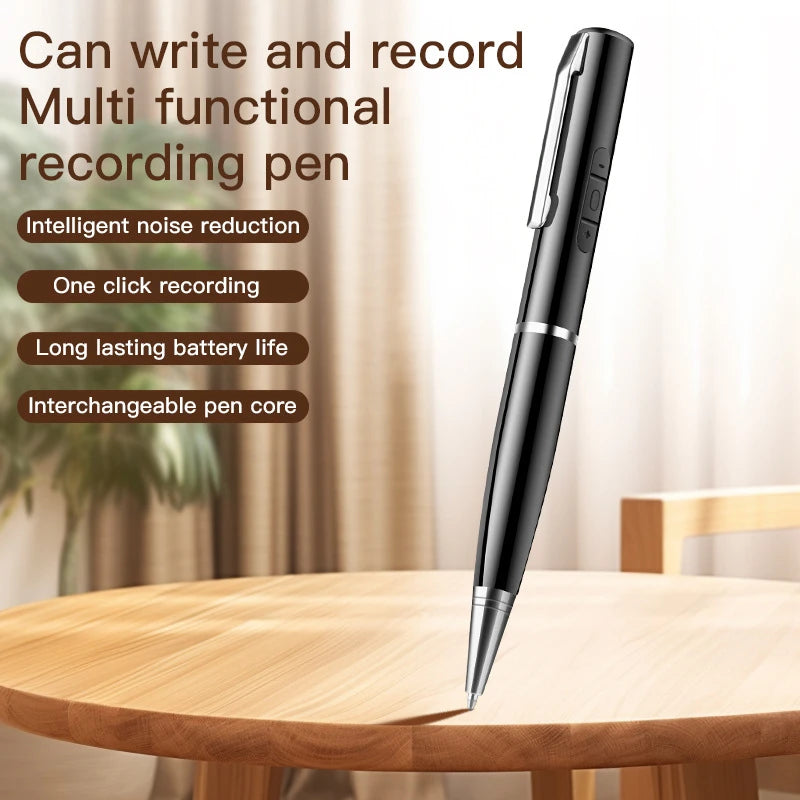128GB AI Digital Voice Recorder Pen Intelligent Noise Reduction Audio Recorder with Playback Rechargeable Writing Pen Recorder