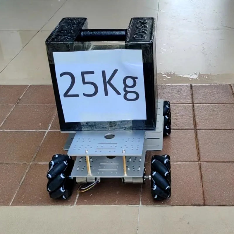 25Kg Big Load 4WD Mecanum Wheel Robot Car 330+240mm Chassis with 12V Encoder Motor for Arduino ROS Robot Arm DIY Kit Toy Parts