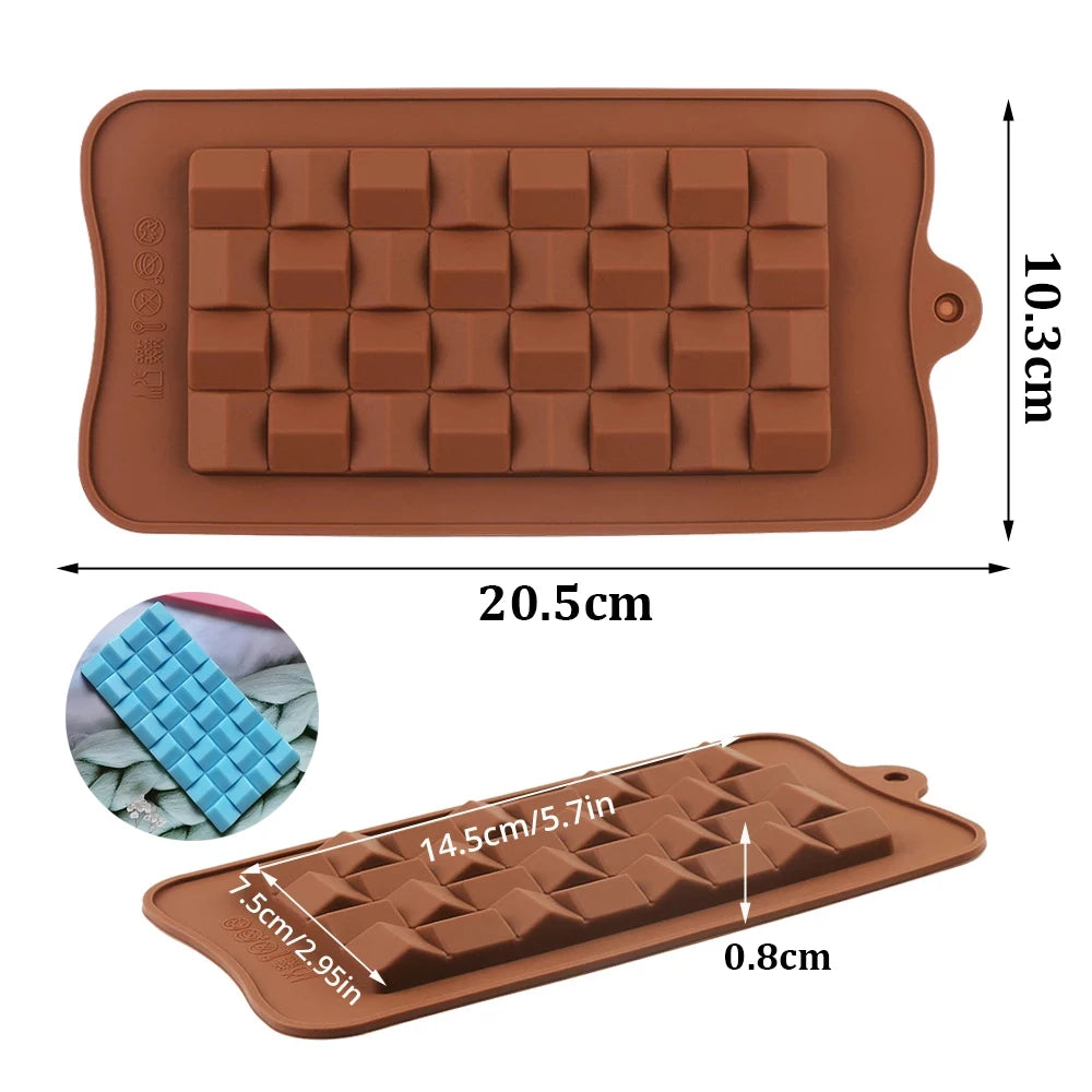 Chocolate Bar Mold Candy Jelly Pudding Silicone Mold Baking Tool