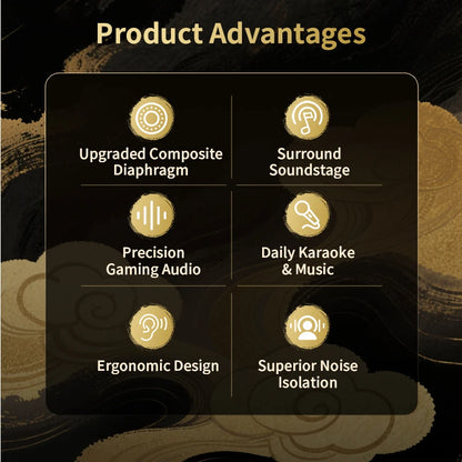 KBEAR K01 PRO Wukong HiFi Gaming Headphones Custom 10mm DD IEM  Earphones Detachable Cable Ergonomic Noise Isolation Earbuds