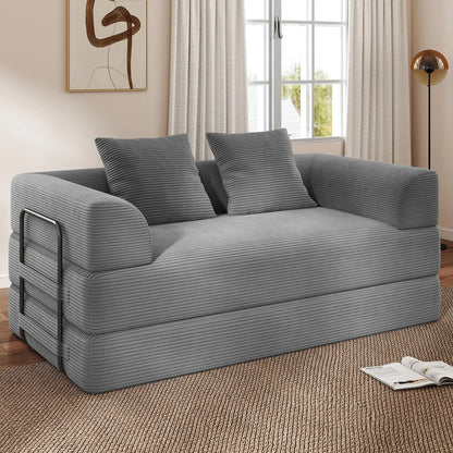 Cloud Boneless Convertible Floor Sofa Bed, 70" 5-in-1 Foldable Compressed Loveseat Lounge Sleeper 2 Seater Couches