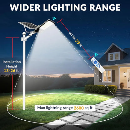 4 Sets of Outdoor Waterproof Solar Lamps, 6000mAh Solar Street Lamps, Suitable for Outdoor Lighting from Dusk to Dawn
