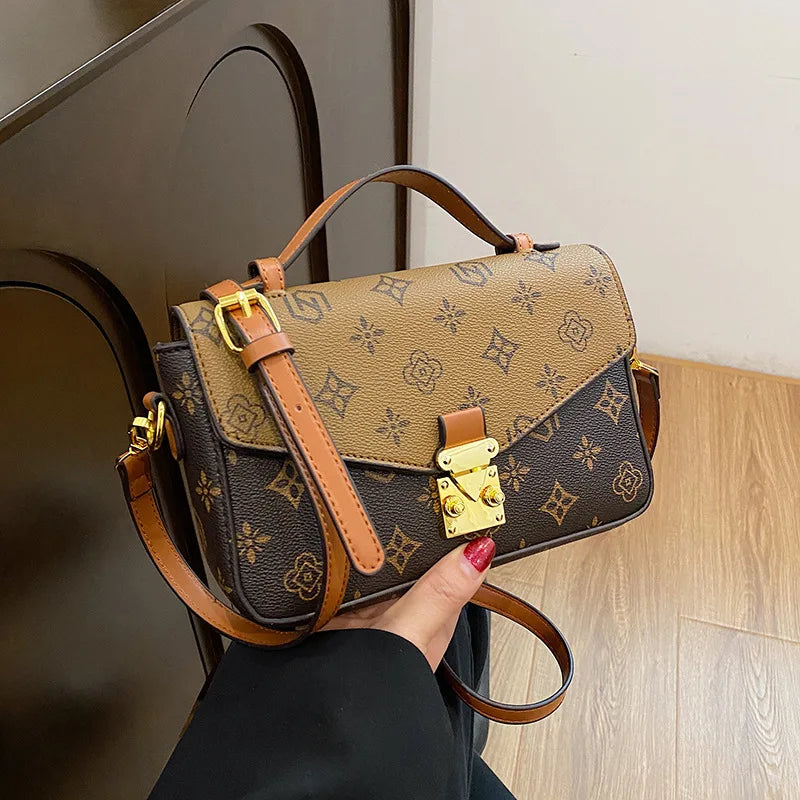 2026 New Women's Bag, Fashion Printed Shoulder Bag, Handheld Square Bag, Versatile High-end Texture Crossbody Bag