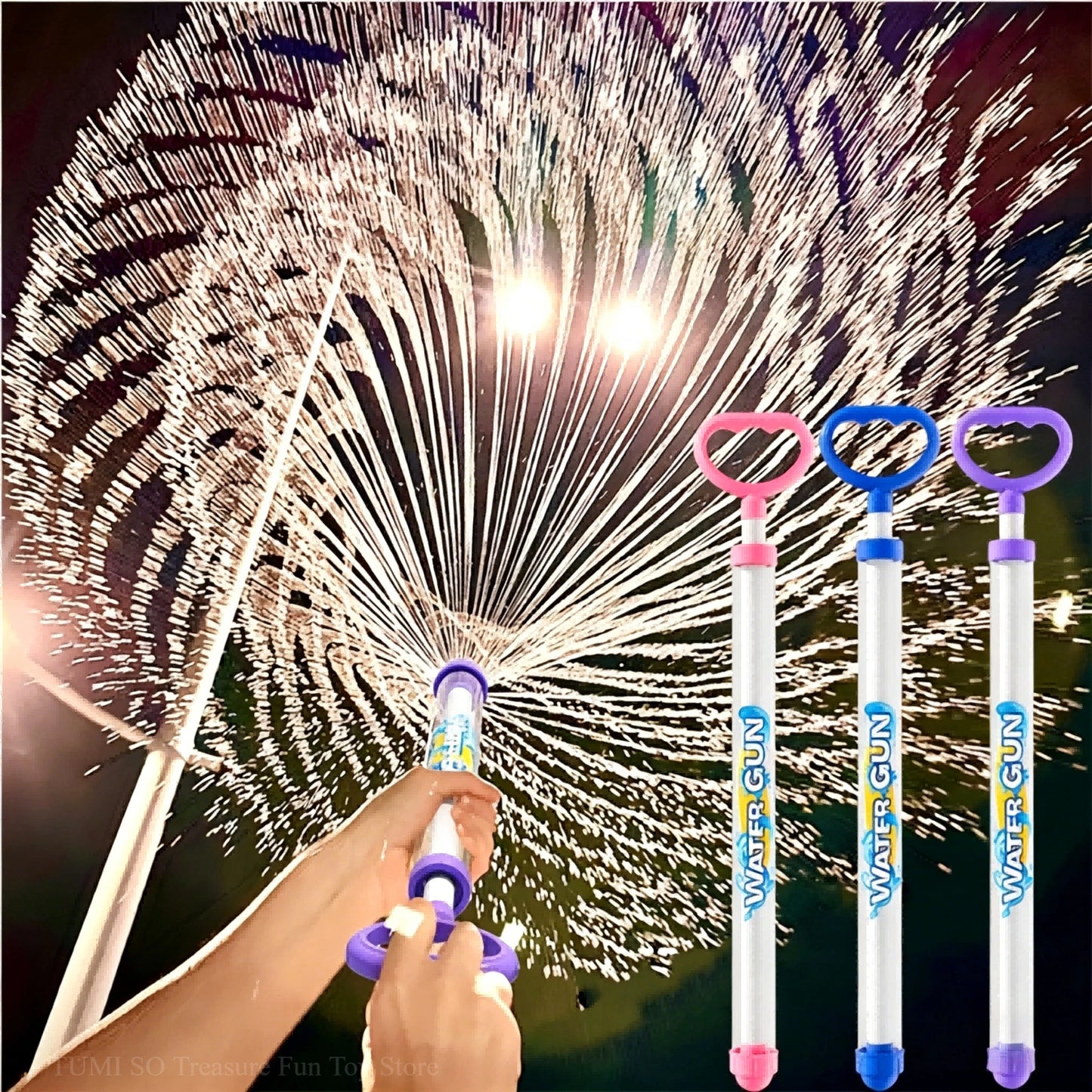 Pull-Type Water Gun, Clear Tube Squirt Shooter, Summer Water Toy for Beach, Pool, Drifting & Outdoor Party Activities