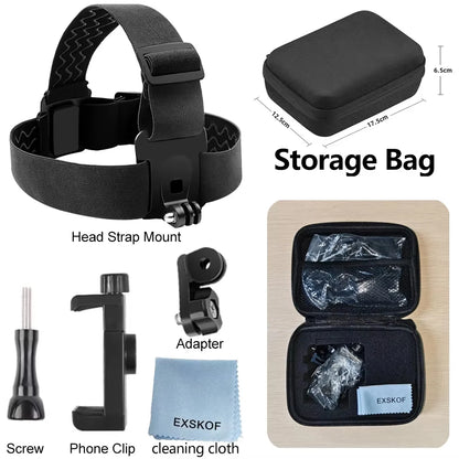 Mobile Phone Head Chest Strap Harness Mount Holder Kit Cell Phone Clip for IPhone/Samsung for GoPro AKASO DJI Osmo Action Camera