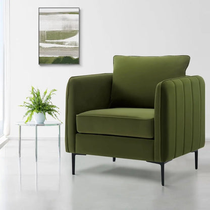 32.68-inch Comfortable Single Sofa With A Medieval-modern Style Featuring Comfortable Cushions and Backrests Suitable For Bedrooms Offices or Reading Spaces