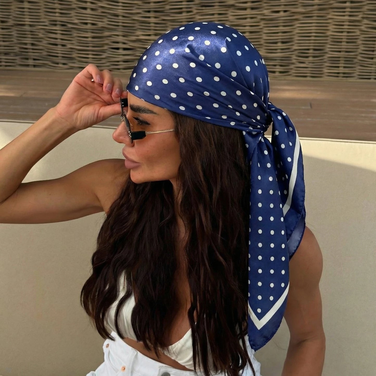 2026 Dot Print Square Scarf For Women Silk Shawl Neckerchief Female Hair Bands Head Wraps Headband Foulard Satin Hijab Bandana