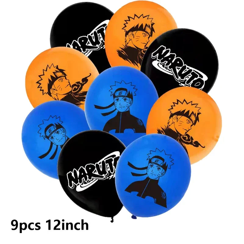 Naruto Kakashi Balloons Uchiha Sasuke Ballons Happy Birthday Banner Party Decoration Kids Toy Cake Topper Disposable Tableware