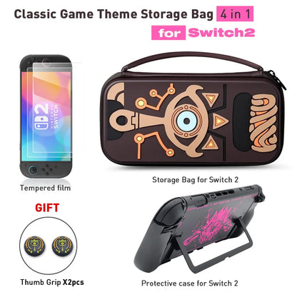2025 Classic Storage Bag for NS Switch 2 ZD Tears Waterproof Hard Carrying Case Shell Cover for NS Switch 2 Game Accessories
