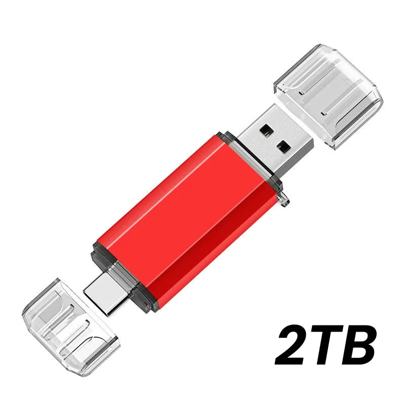 Lenovo 16TB 2 In 1 OTG USB Flash Drive 3.0 Type C 8TB 2TB Pendrive For iPhone Samsung Huawei Xiaomi Android Laptop Memory Stick