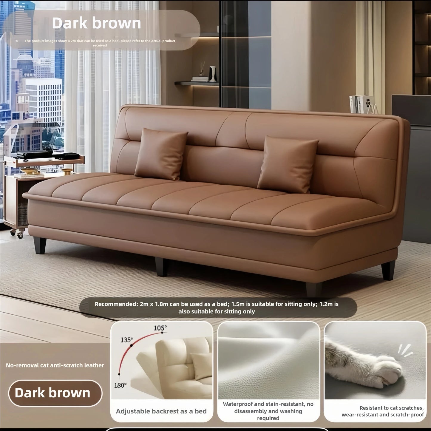 Stable Sofa living room small apartment bedroom folding sofa bed dual-purpose simple modern new small sofasturdy and durable