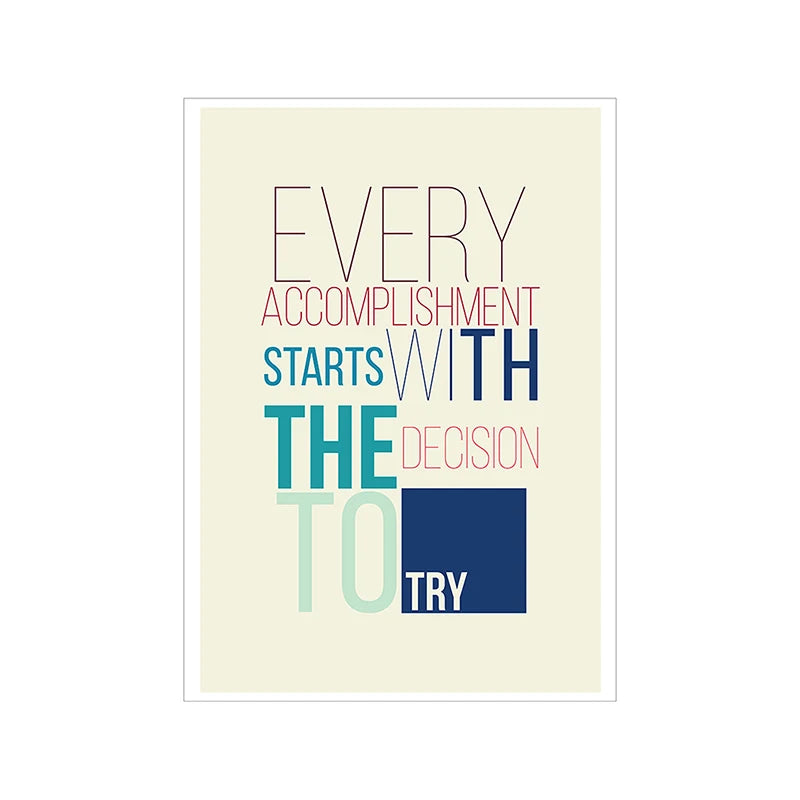 Motivational Posters Inspirational Quote In English Wall Art Decorative Painting Home Room Office Classroom Creative Decoration