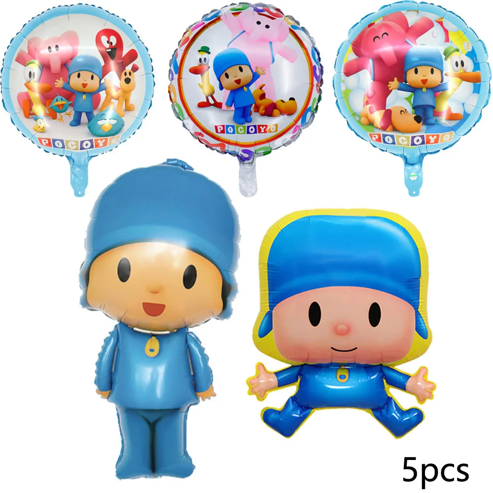 Pocoyoed Foil Air Balloons Eily Pato Latex Ballons Elephant PP Party Happy Birthday Banner Baby Shower Decoration Kids Boys Toys