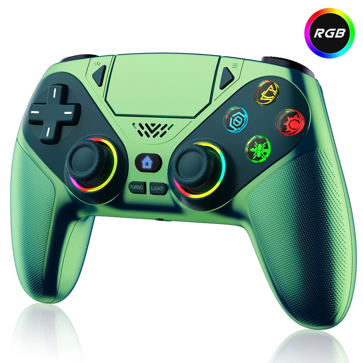 Controller for Playstation 5/PS5/PS5 Pro/Slim/PC,Wireless Gamepads RGB Joystick Turbo/Marco Program Dual Vibrate Game Controle