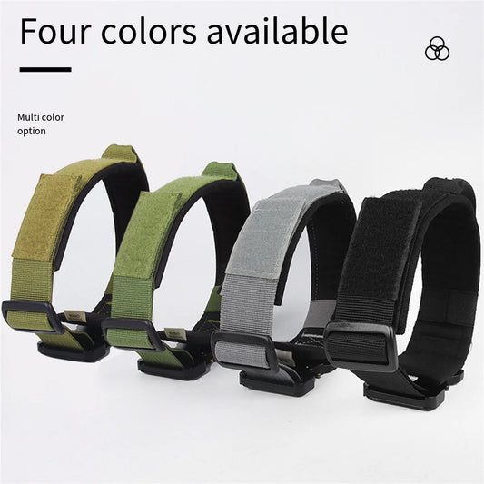 Large Dog Collar Durable Nylon Military Tactical Adjustable Pet Lead Outdoor Walking Training Collars Pitbull Labrador Supplies