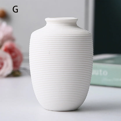 Small ceramic vases, simple home decor, living room decoration, dry flower planters, handicrafts, hydroponic vases
