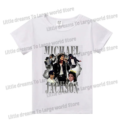 Michael Jackson T-shirt Children Clothing Singer Printed Cotton Tops Boy Girl MJ Summer Tee Shirts Casual Clothes Birthday Gift