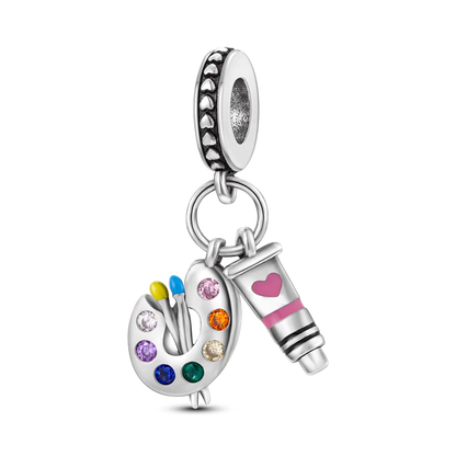 Charms Bead 925 Sterling Silver Pink Butterfly Luminous Firefly Dangle