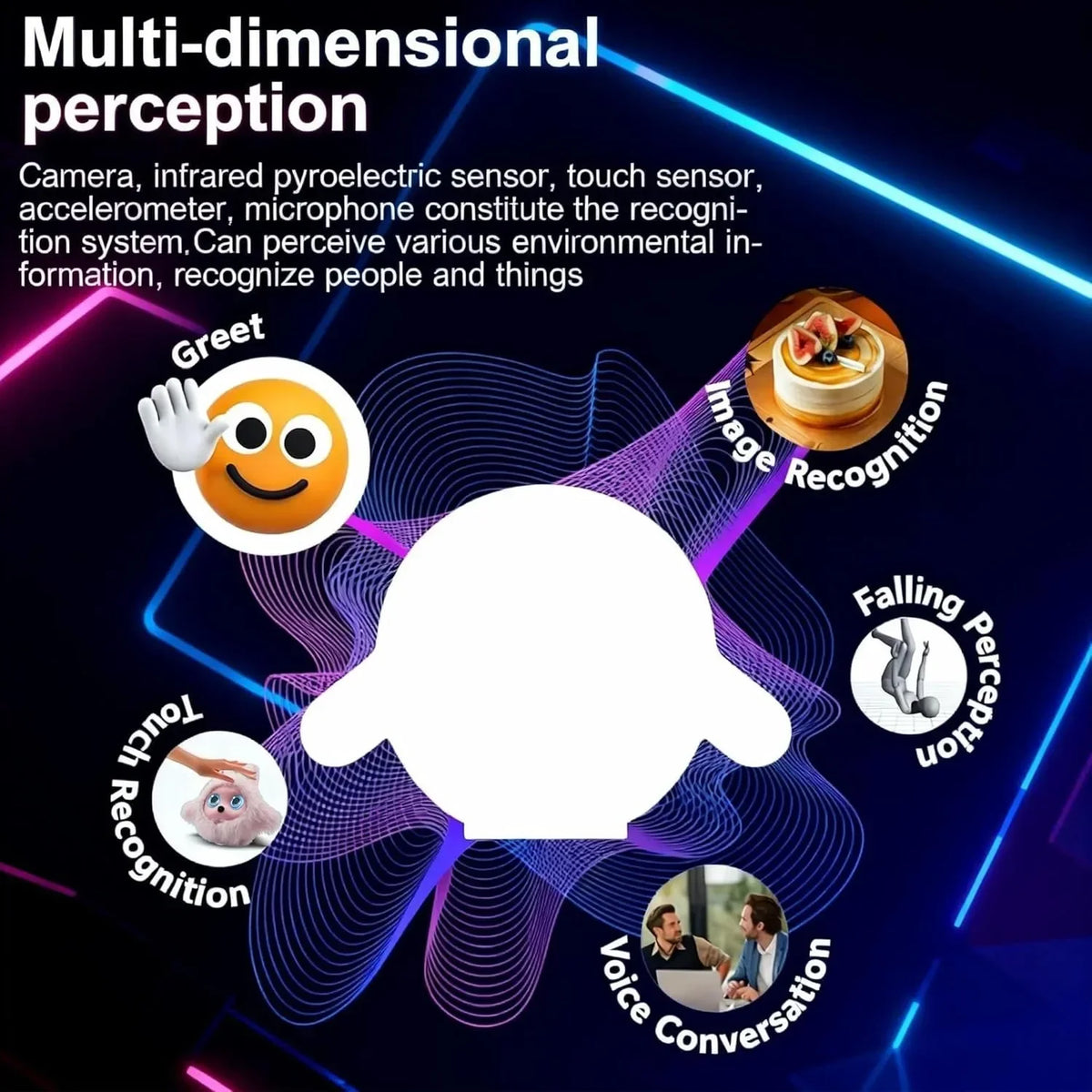AI Smart Robotic Pet Cute Emotional Companion Robot Voice Conversation Touch Sensing LCD Screen Chatgpt Deepseek AI Model