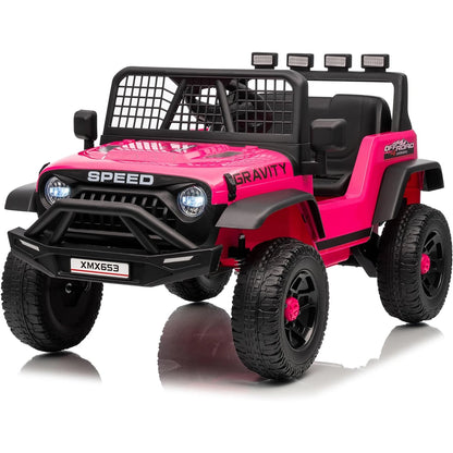 12V Kids Ride On Truck Car w/Parent Remote Control, 3 Speeds, Emergency Braking, LED Lights, Music & Horn Kids Electric Vehicles