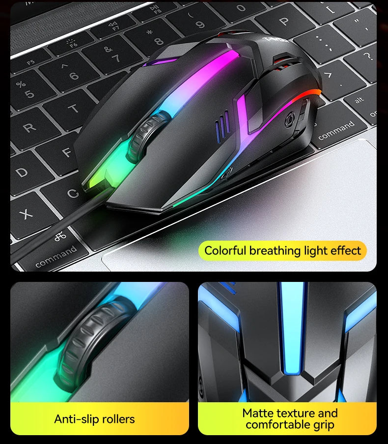 2025 Mouse Keyboard Headset Mouse Pad Combo 4 In 1 SET Computer Gaming Headphone USB Wired Mouse And Keyboard Set With Mouse Mat