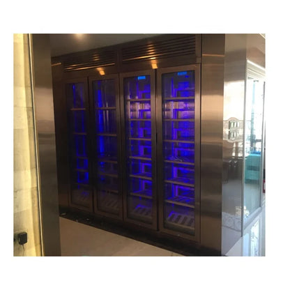 Two Door Compressor Wine Cooler Stainless Steel Beverage Fridge for Wine Champagne Bar Club Home Kitchen Party Storage Pro