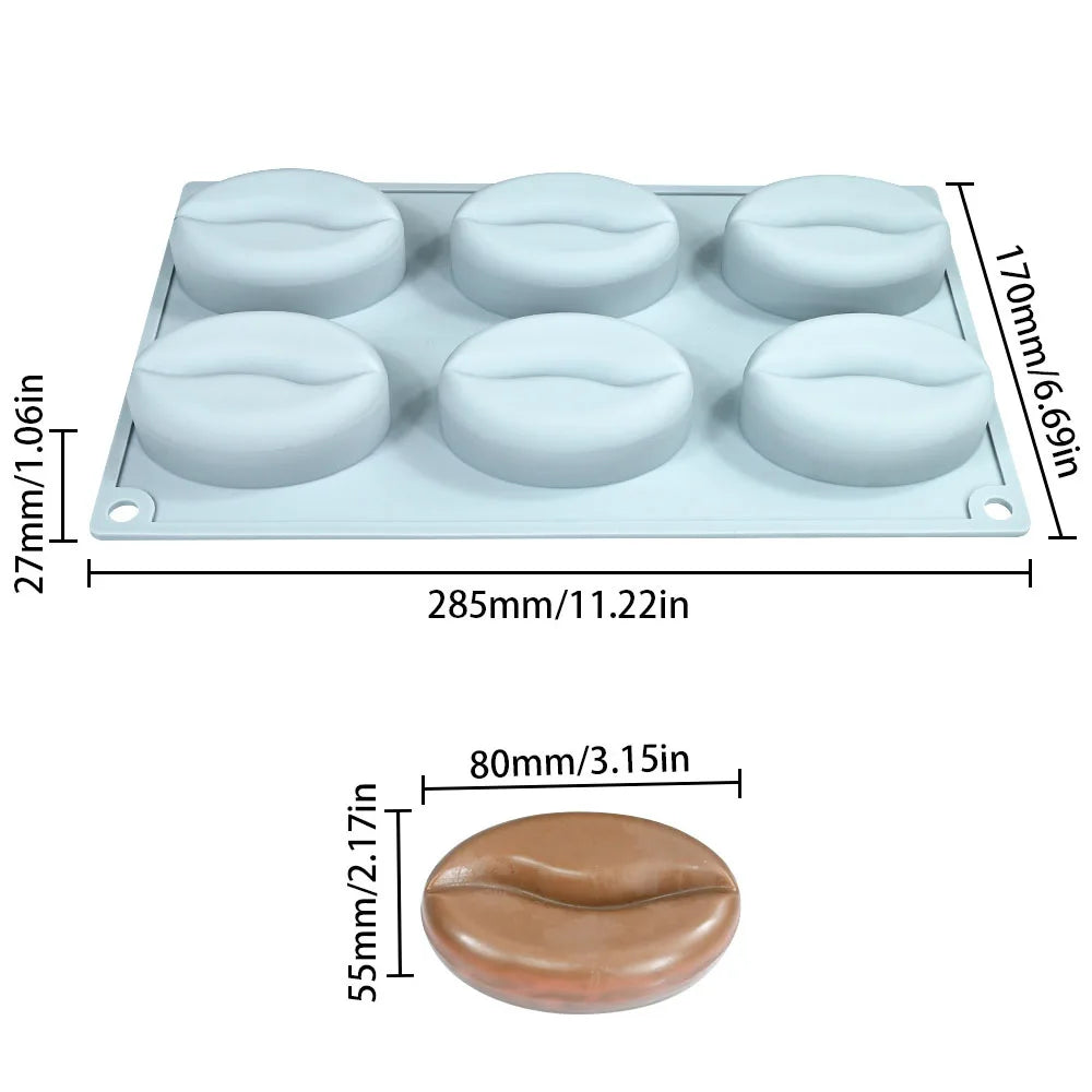DIY Silicone Mold Nut-Shaped Pistachio/Almond/Pecan/Coffee Bean Mousse Mold Candles Chocolate Ice Mould Kitchen Cake Decor Tool