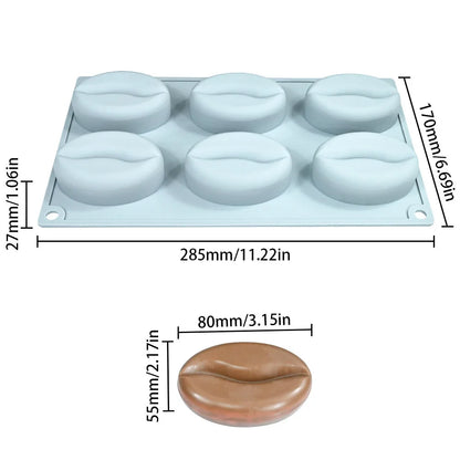 DIY Silicone Mold Nut-Shaped Pistachio/Almond/Pecan/Coffee Bean Mousse Mold Candles Chocolate Ice Mould Kitchen Cake Decor Tool
