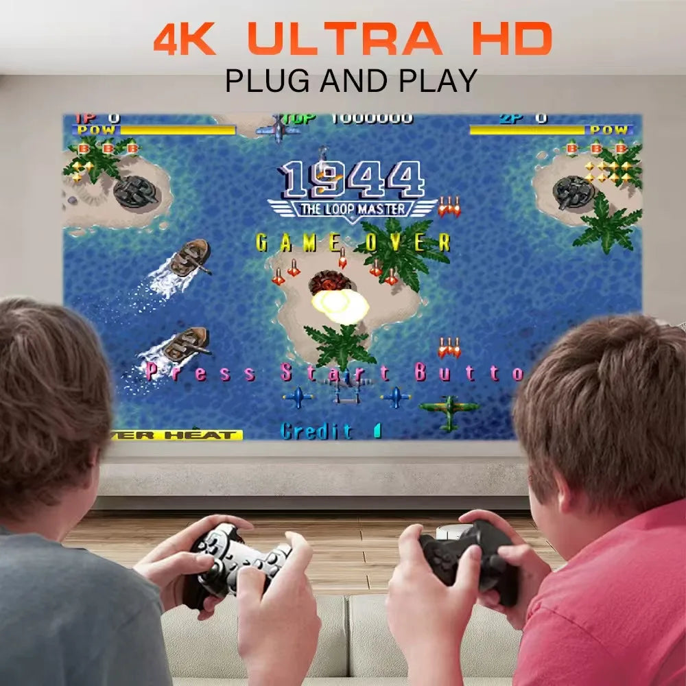 3D Game Projector P30MAX Retro Video Game Console Wireless Controller 4K ULTRA HD Plug and Play Android11 BT5.0 720P Home Cinema