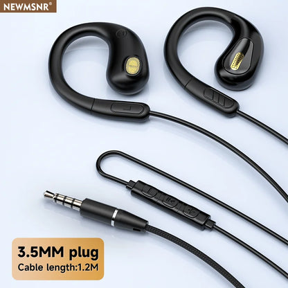 YX2 Clip-on Wired Control Type C&3.5mm Headphones 9D Surround Sound Bass Earbuds Sports Gaming Headset ENC Earphones For Samsung