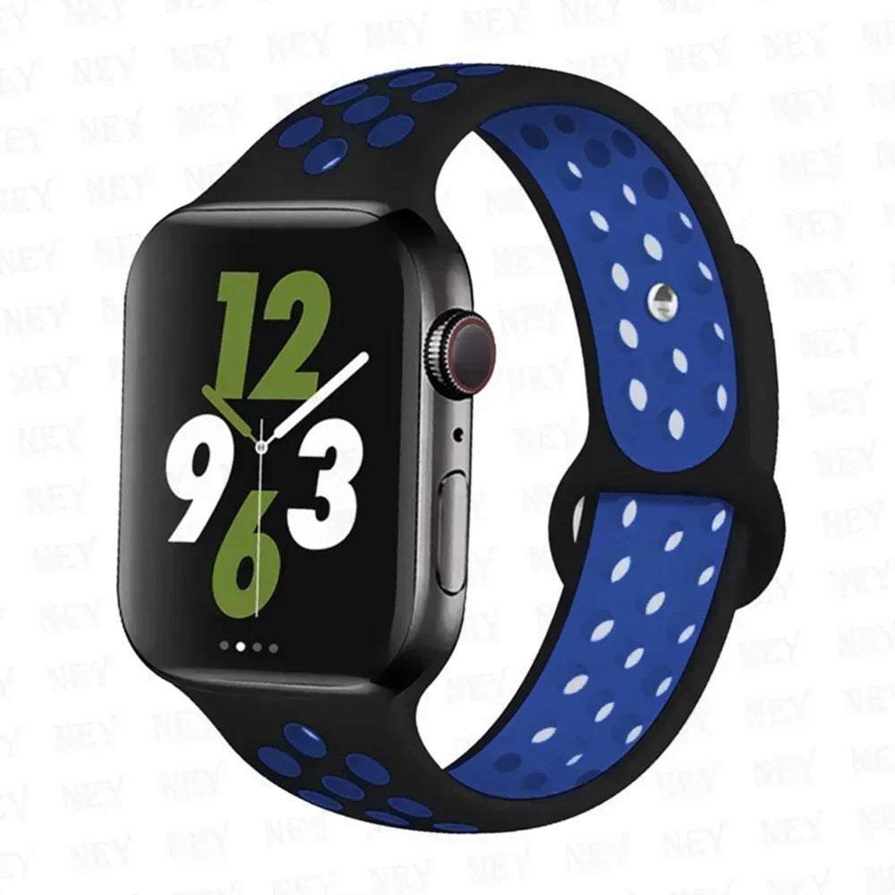 Silicone Sport Straps For Apple Watch 10 Band 45mm 44mm Ultra2 49mm 38/40mm 41mm 42 46mm Bracelet iWatch Series 8 7 6 4 5 3 9 SE