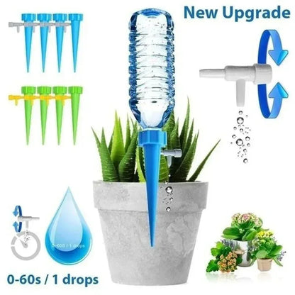 6-24pcs Auto Adjustable Drip Spike Water Bottle Irrigation System Self Dripper Automatic Device Indoor Plant Flower Greenhouse