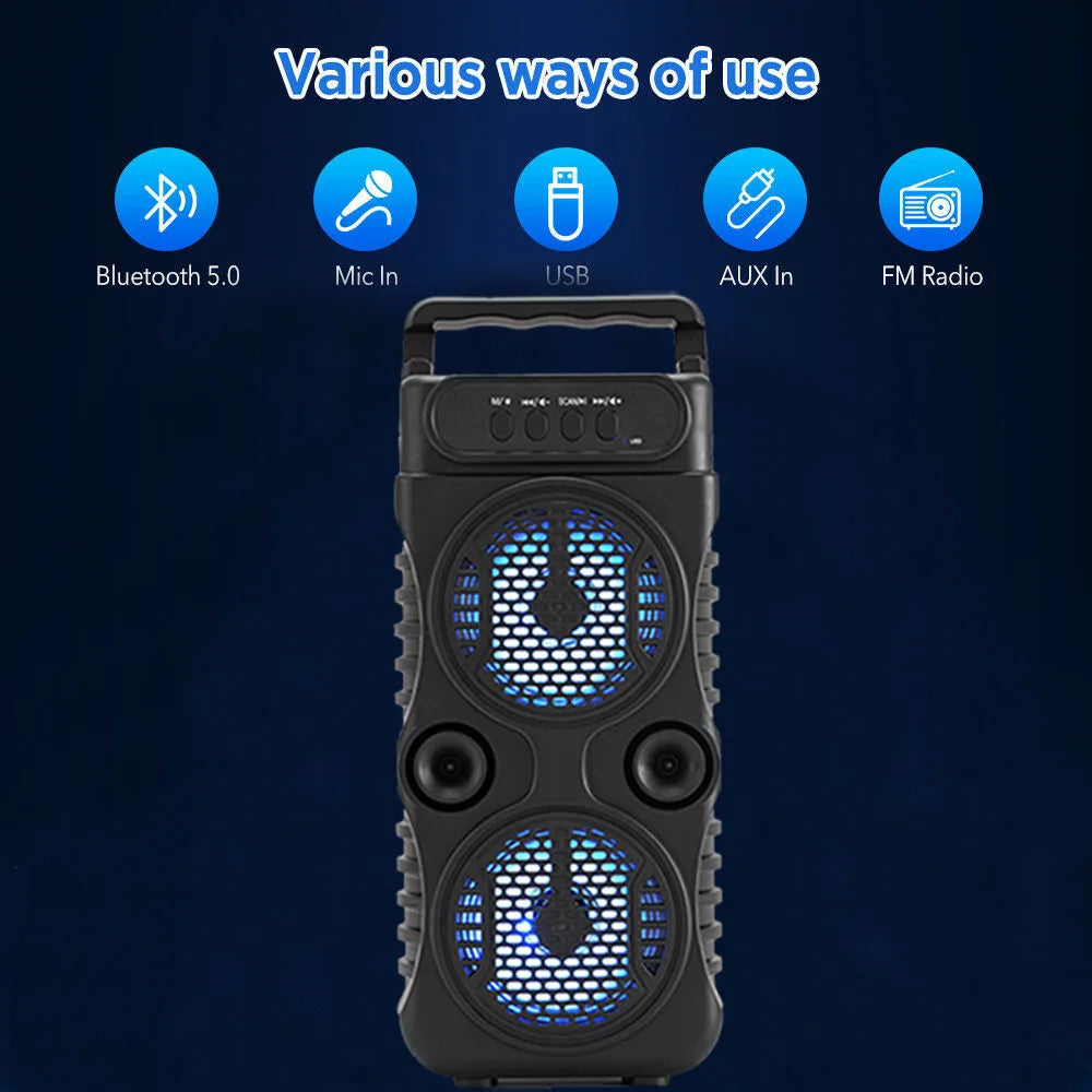 1000w Portable Bluetooth Outdoor Speaker Music Stereo Subwoofer Bass