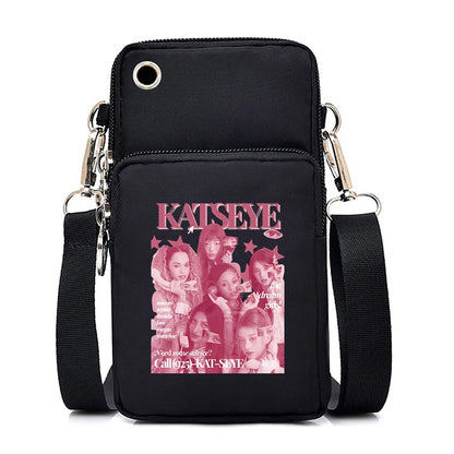 Funny Katseye Hip Hop Small Shoulder Bags Women Men Harajuku Katseye Mini Mobile Phone Bags 2026 New Purses Crossbody Bags Gifts