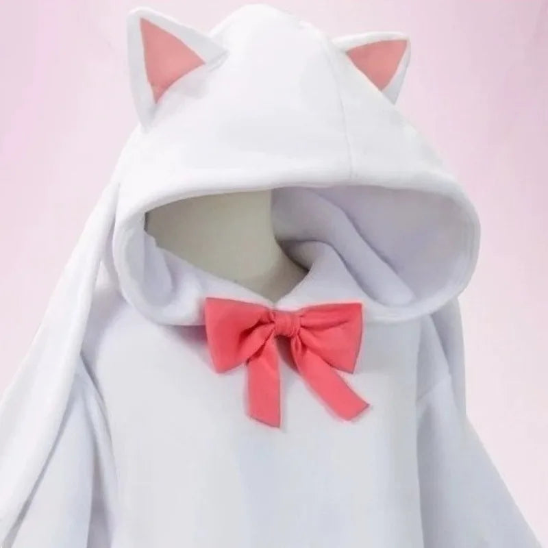 Anime Kaname Madoka Cosplay Costume Cute Pajamas Kawaii Hooded Top Pants Suit for Women Halloween Party Roleplay Outfit