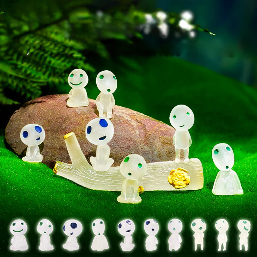 10pcs Fairy Garden Accessories Luminous Ghost Resin Figures Tree Elves Miniature for Micro Landscape Gnomes Garden Outdoor Decor