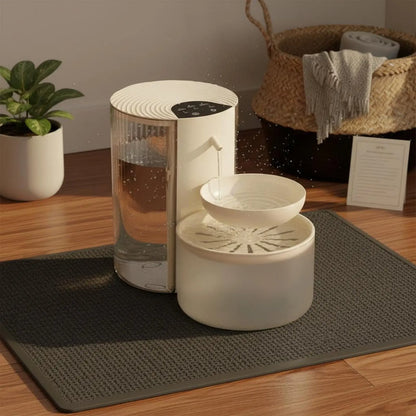 Clean Water Separator Fountain Two Reservoir Design 3L Feline Water Dispenser for Cats