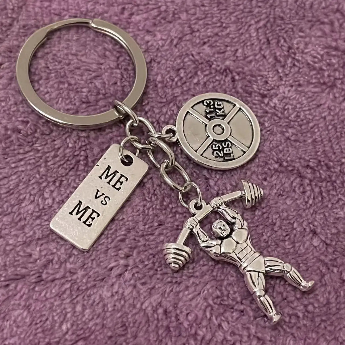 Barbell, Dumbbell, Kettlebell, Fitness Motivational Keychain, Gym Gift