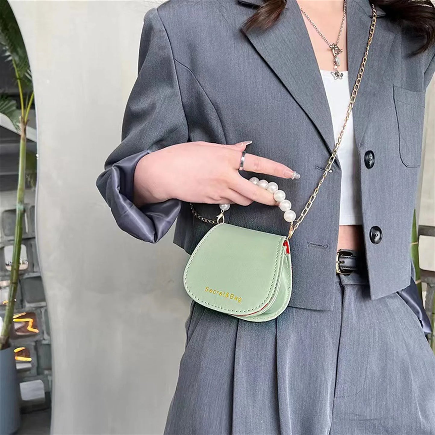 Chain Bag Rhombus Shoulder Messenger Bag Small Square Bag Elegant Mini Handbag For Party Evening Office