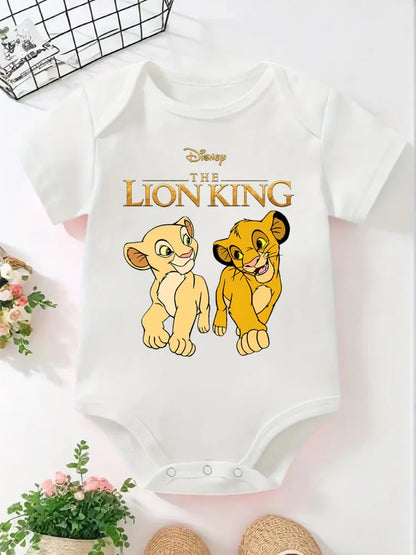 Kawaii The Lion King Printed Baby Clothes Bodysuits & One-pieces for Newborn Summer Short Sleeves Baby Rompers Jumpsuits