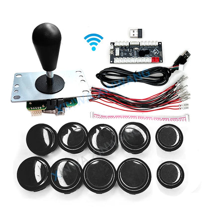 Copy Sanwa Arcade Game Joystick Diy Kit For Ps3 PC Android Zero Delay Wireless Usb Board Controller Push Button Cable Set