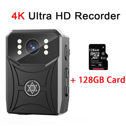 4K HD Mini Camera WIFI Connection Infrared Night Vision Police Body Camera Waterproof Portable Cam Small Digital Video Recorder